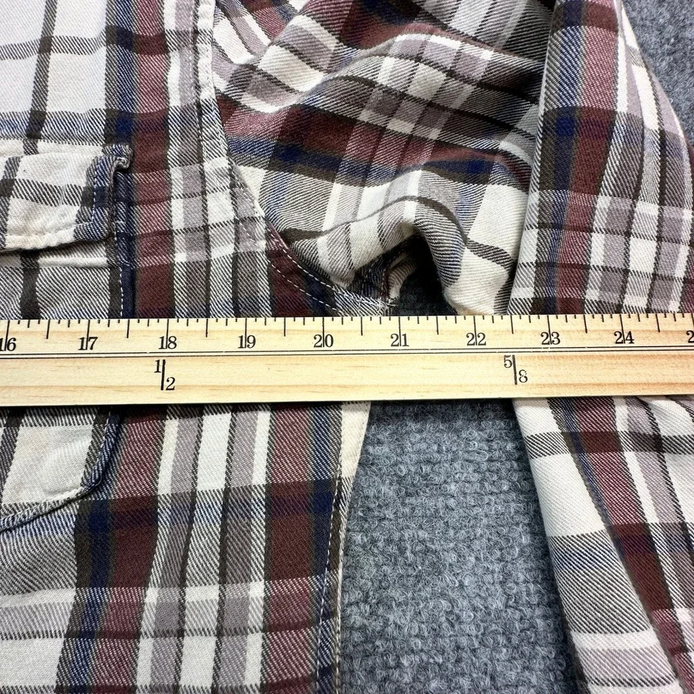 J. Crew Plaid Button Down Shirt Mens Medium Brown Cream Long‎ Sleeve Excellent